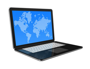 Laptop computer isolated on transparent background