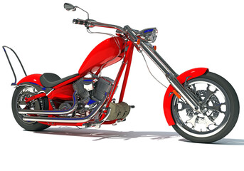 Sport Motorcycle 3D rendering on white background © 3D Horse