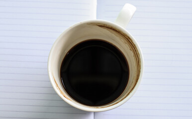 cup of coffee on a white background