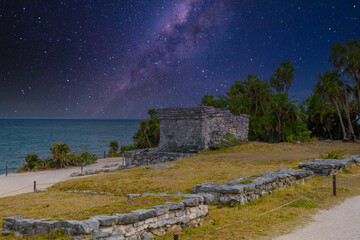 Temple 54, Mayan Ruins in Tulum, Riviera Maya, Yucatan, Caribbean Sea, Mexico