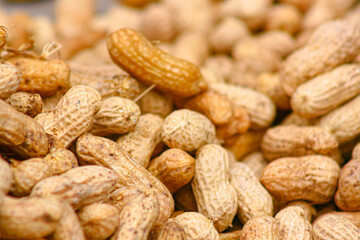close-up of group peanuts background