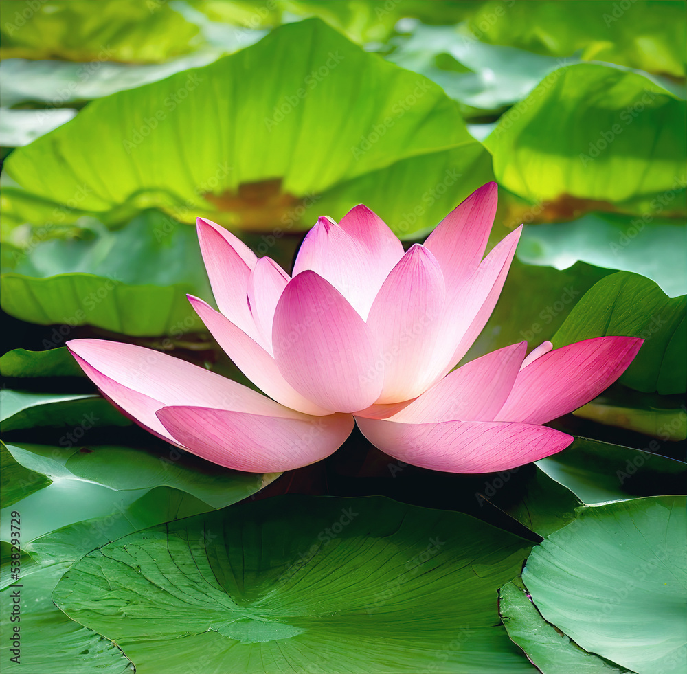 Poster beautiful lotus flower on abstract background.. flower in lake
