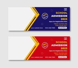 School Admission Facebook Cover Design Template