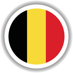 Fototapeta premium Belgium Flag Round Shape Vector