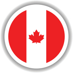 Canada Flag Round Shape Vector