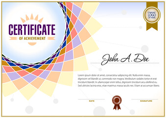 Certificate template. Reward or honor blank for official documents.