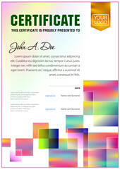 Certificate template. Reward or honor blank for official documents.
