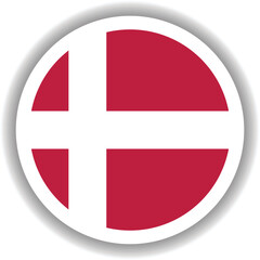 Denmark Flag Round Shape Vector
