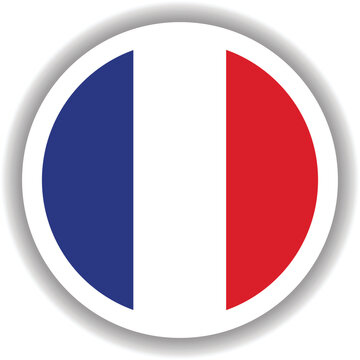France Flag Round Shape Vector