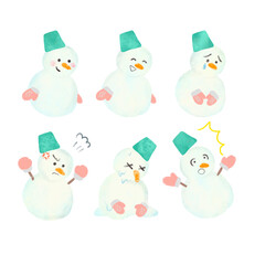 雪だるまのかわいいイラスト