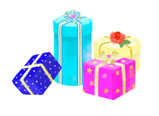 プレゼント　贈り物のイラスト　誕生日　クリスマス