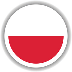 Poland Flag Round Shape Vector