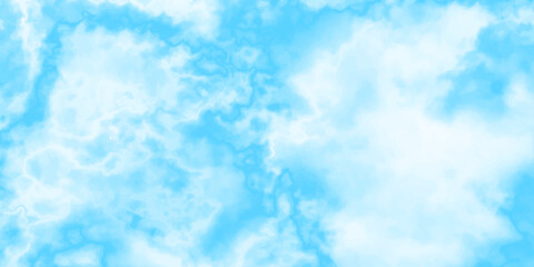 blue sky with clouds. Light sky blue shades watercolor background. Sky Nature Landscape Background. sky background with white fluffy clouds.><