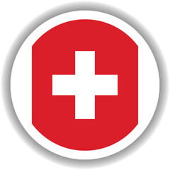 Switzerland Flag Round Shape Vector