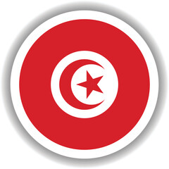 Fototapeta premium Tunisia flag round shape Vector
