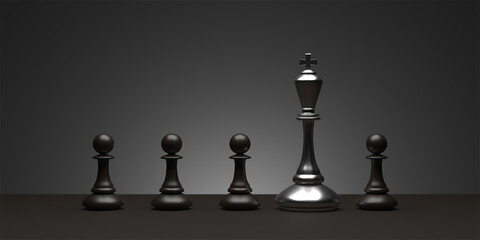 Chess king. Leader success concept. Business leader concept