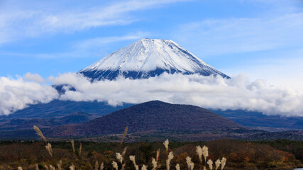 Fuji mountain with blue sky, landscape in Japan