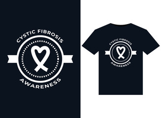 Cystic Fibrosis Awareness illustrations for print-ready T-Shirts design
