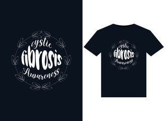 Cystic Fibrosis Awareness illustrations for print-ready T-Shirts design