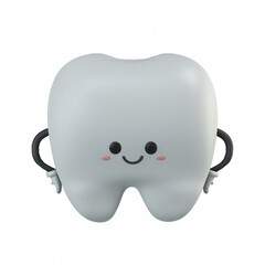 3d cute tooth mascot cartoon character illustration