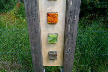 Glass background image mixed with colorful paint, creative edited