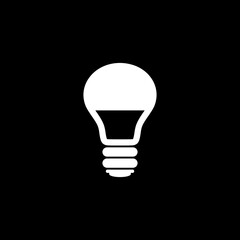 LED bulb icon isolated on dark background