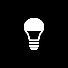 LED bulb icon isolated on dark background