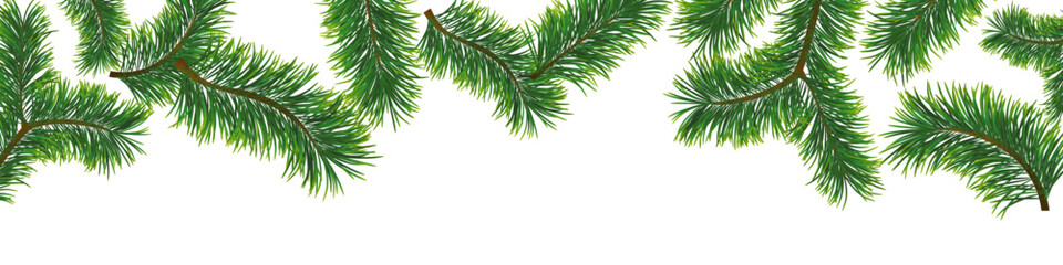 Christmas banner background with fir branches. Vector illustration
