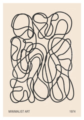 Minimalist design poster with abstract organic shapes composition