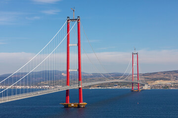 new bridge connecting two continents 1915 canakkale bridge (dardanelles bridge), Canakkale, Turkey