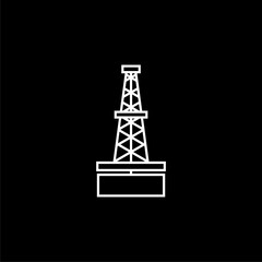 Fototapeta na wymiar Oil rig icon isolated on dark background