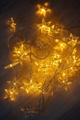 New Year and Christmas decoration at home. Glowing garland for the holiday