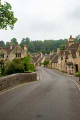 Fototapeta na wymiar English village street with cottages