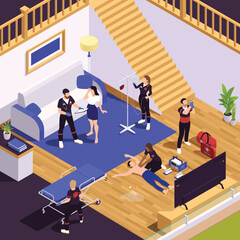 Ambulance Team Isometric Background