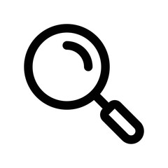 Search icon with magnifying glass in black outline style