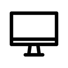 Desktop icon with computer monitor in black outline style