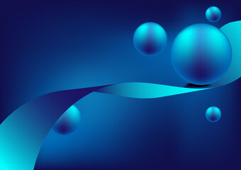 Abstract blurred gradient mesh and blue ball background 