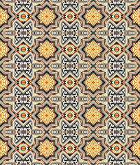 Seamless ethnic digital paisley pattern on Abstract background