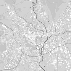 Urban city map of Brno. Vector poster. Black grayscale black and white road map. road map image with roads, metropolitan city area view.