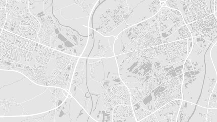 White and light grey Brno City area vector background map, roads and water cartography illustration.