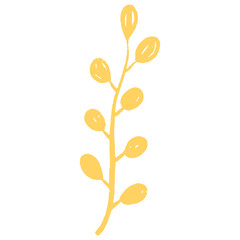 Pastel hand drawn abstract botanical plant