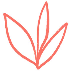 Pastel hand drawn abstract botanical plant