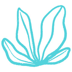 Pastel hand drawn abstract botanical plant