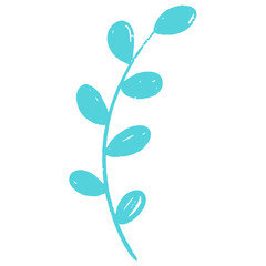 Pastel hand drawn abstract botanical plant