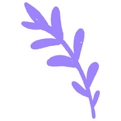 Pastel hand drawn abstract botanical plant