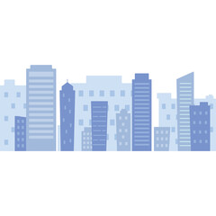 Blue city silhouette