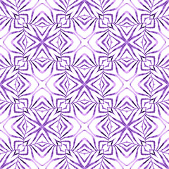 Ethnic hand painted pattern. Purple alluring