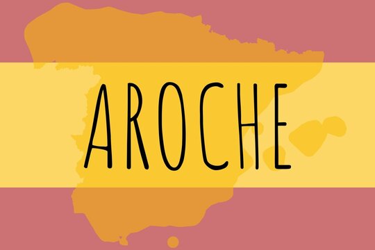 Aroche: Illustration mit dem Namen der spanischen Stadt Aroche