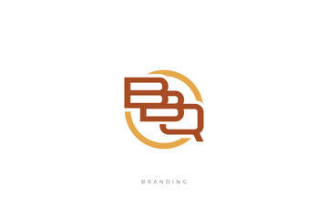 BBQ Monogram Vector Logo Letter Combination Lettermark
