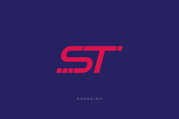 S Letter ST Monogram Vector Logo Letter Combination Lettermark
